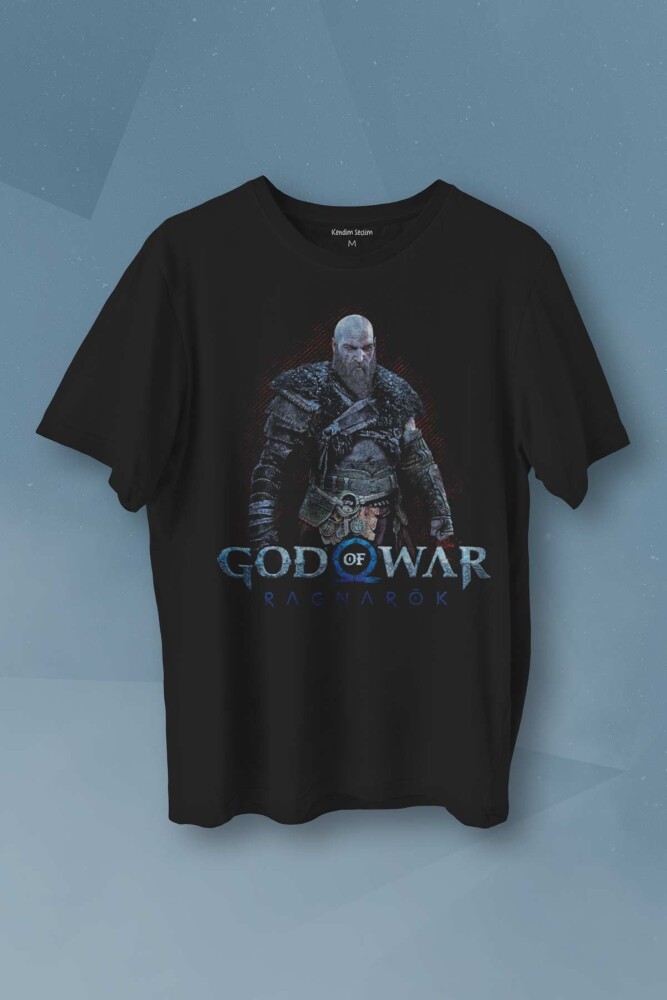 Baskılı Erkek T-shirt God of War Ragnarok Gamer Oyun Unisex Tişört - 1