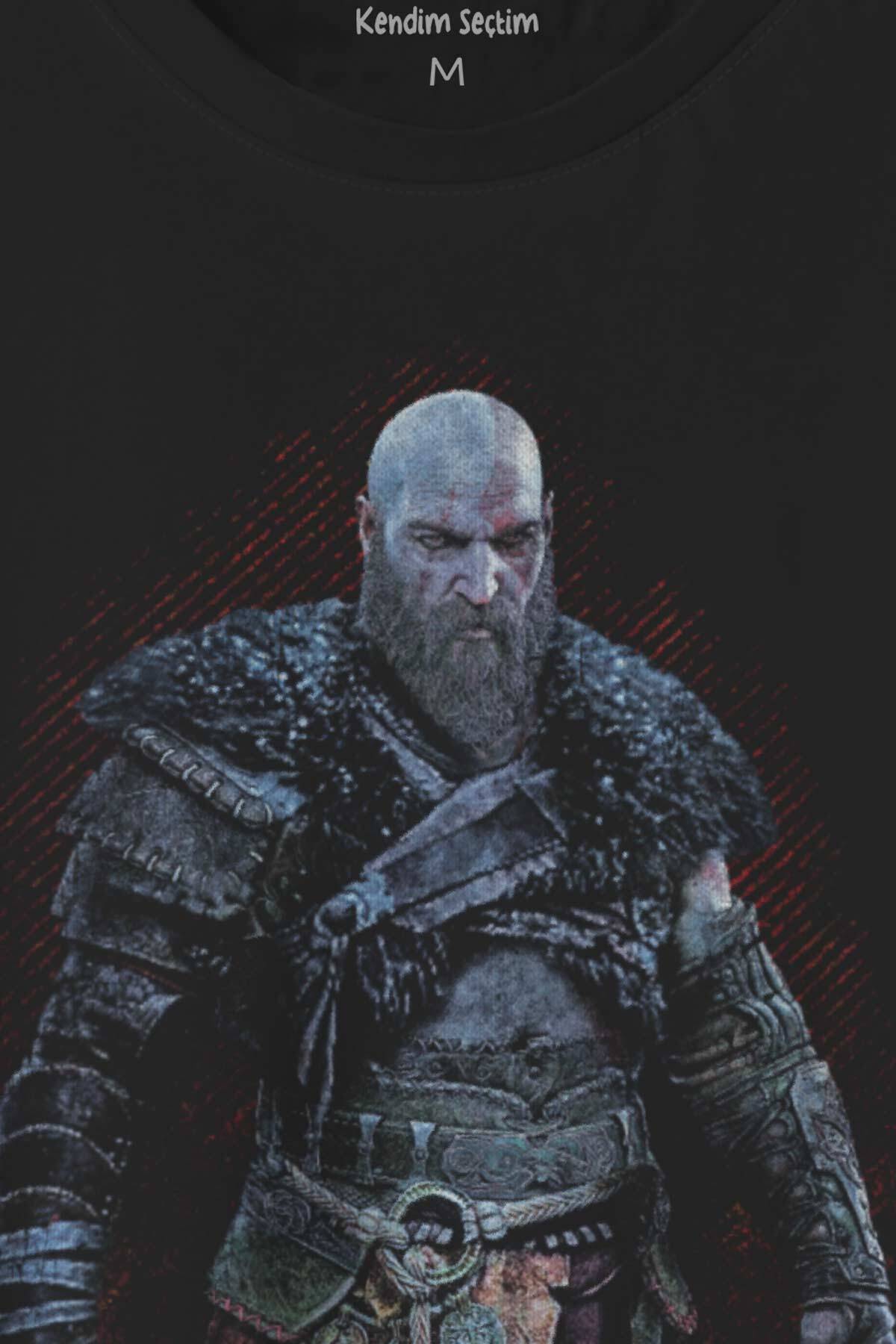 Baskılı Erkek T-shirt God of War Ragnarok Gamer Oyun Unisex Tişört - 2