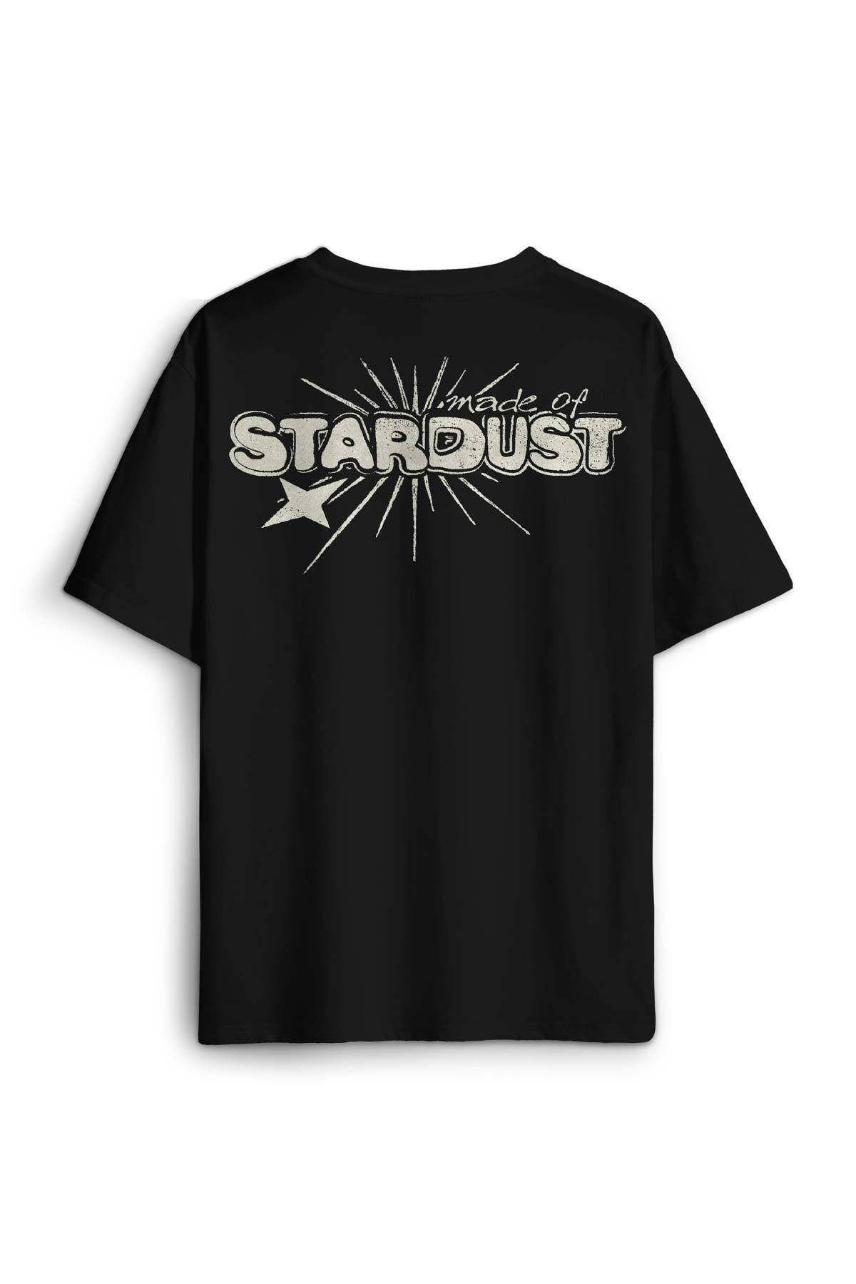 Baskılı Oversize T-shirt Stardust Yıldız Tozu Y2K Streetwear 90S Doksanlar Vintage Retro Unisex