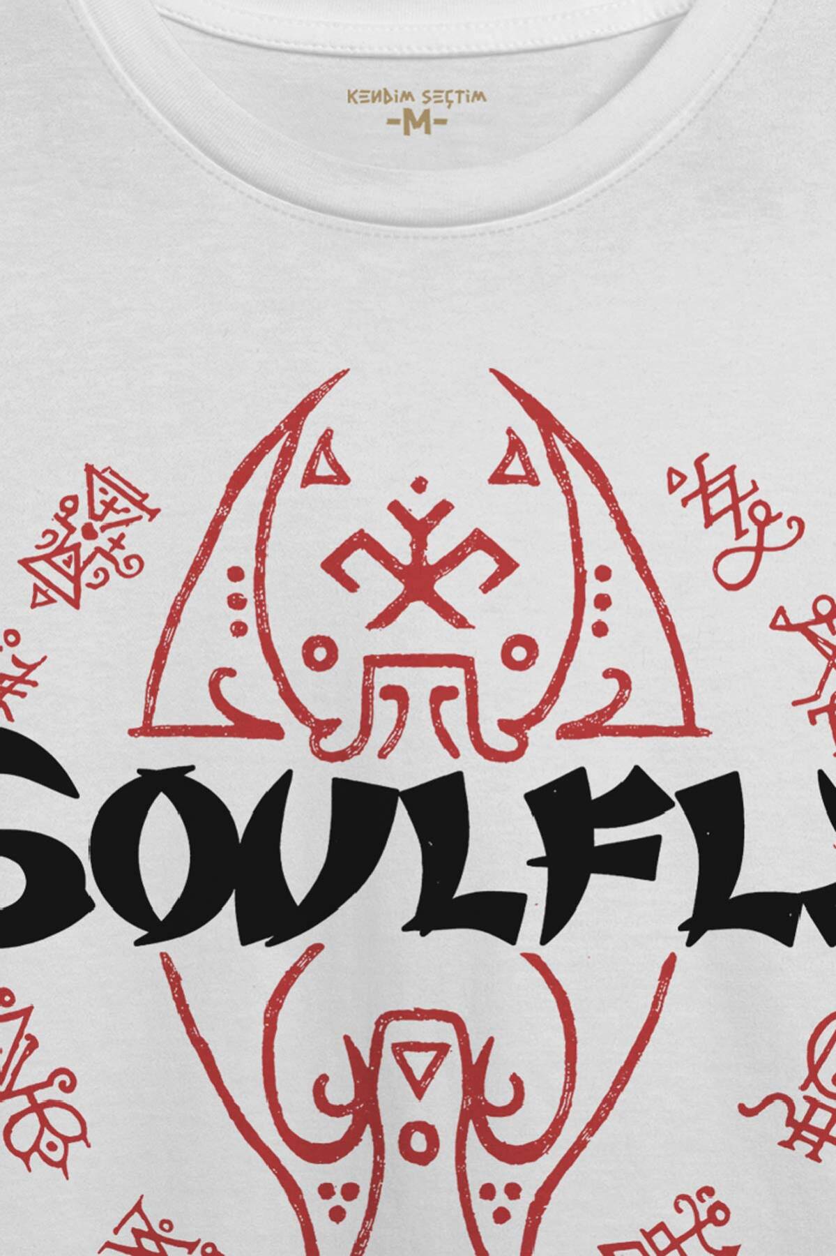 Baskılı Unisex Tişört Renk Soulfly Metal Music Müzik Pamuklu Beyaz T-shirt (1)