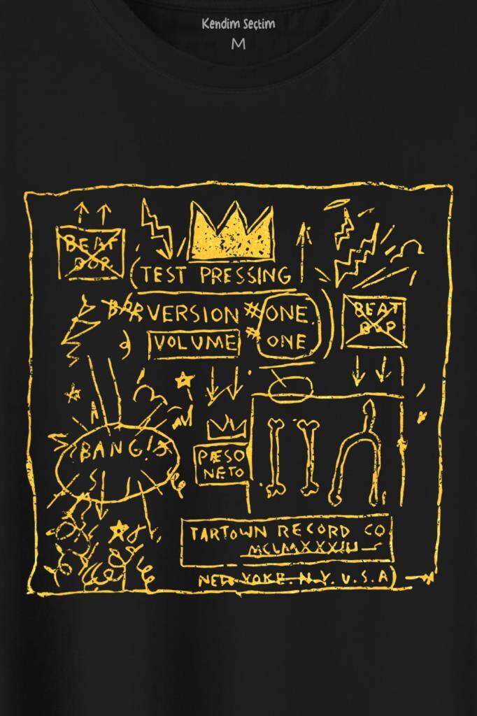 Basquiat Taç Kral King Sanat Pop Art Baskılı Tişört Unisex T-Shirt - 2