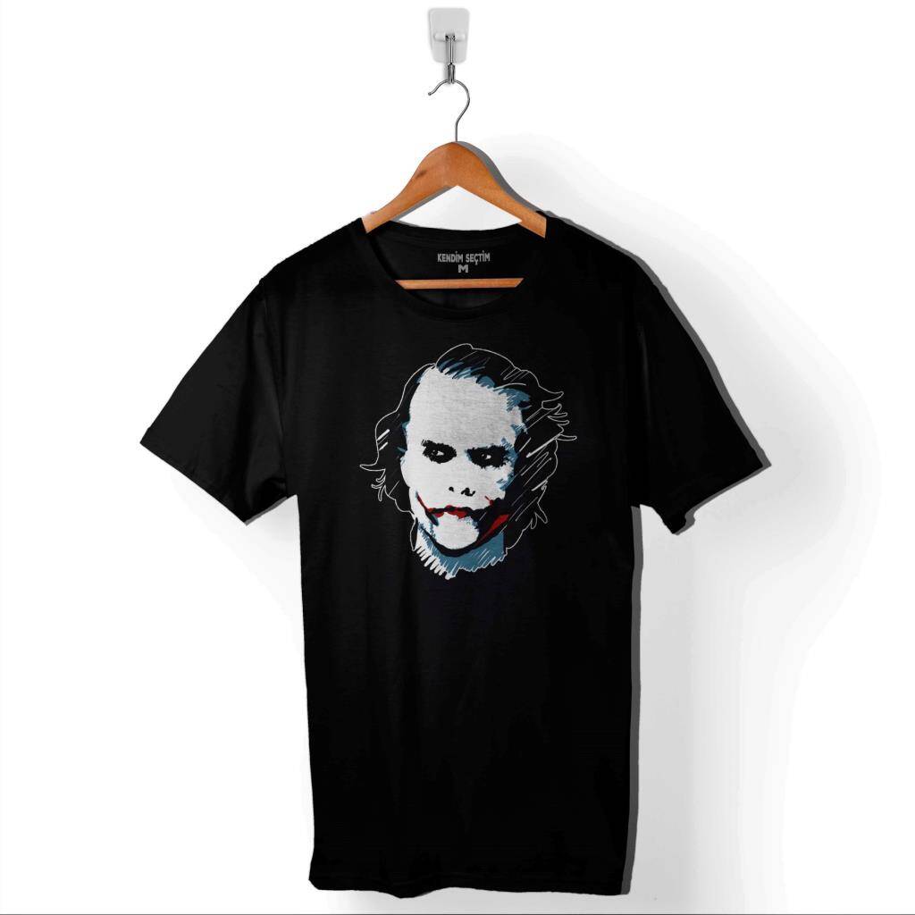 Batman Betmen Kara Şovalye Joker Dark KNight Baskılı Tişört Unisex T-Shirt - 1