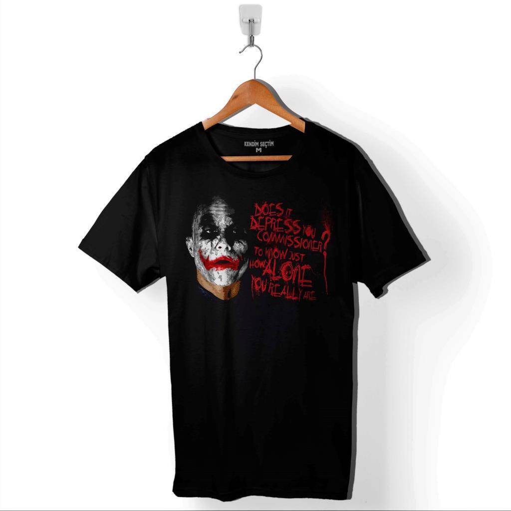 Batman Joker Does It Depress You To Know Just Baskılı Tişört Unisex T-Shirt - 1
