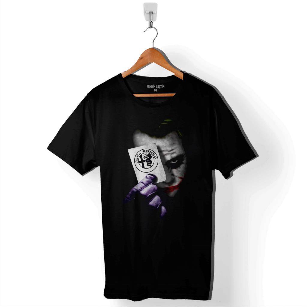 Batman Joker İskambil Oyun Kartıalfa Romeo Baskılı Tişört Unisex T-Shirt - 1