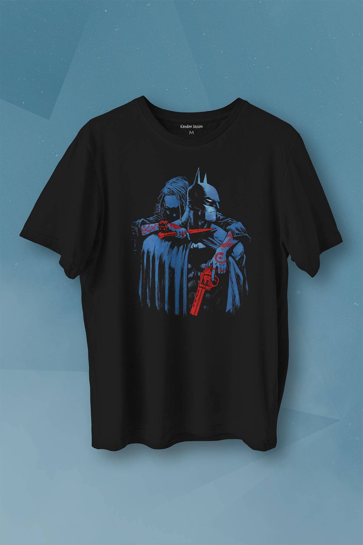 Batman Joker Kara Şovalye Dark Knight Film Baskılı Tişört Unisex T-shirt - 1
