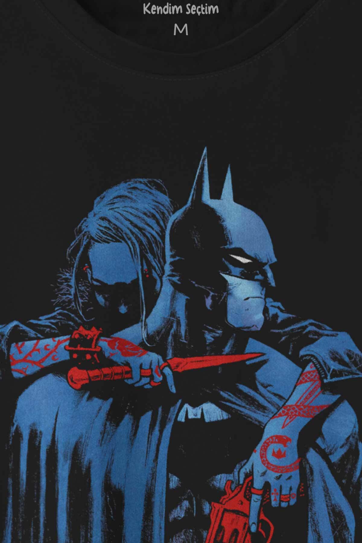 Batman Joker Kara Şovalye Dark Knight Film Baskılı Tişört Unisex T-shirt (1)