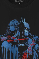 Batman Joker Kara Şovalye Dark Knight Film Baskılı Tişört Unisex T-shirt - 2
