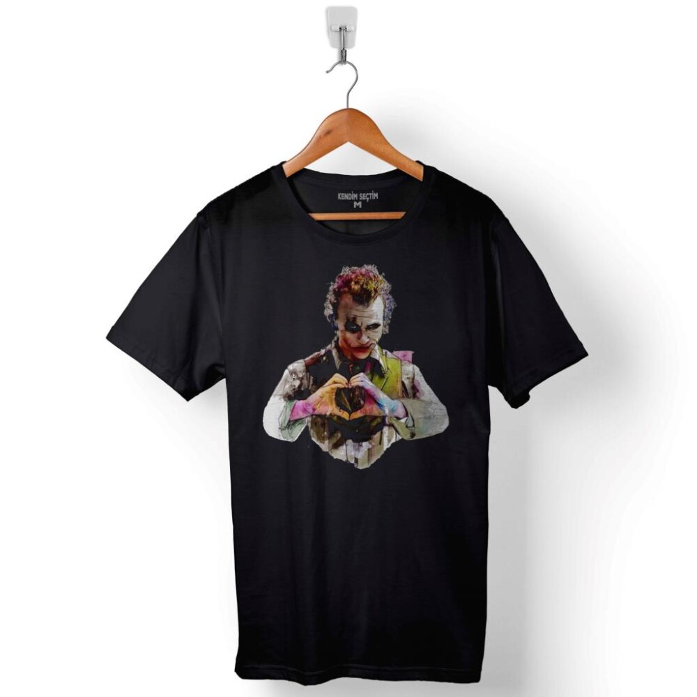 Batman Kara Şovalye Joker My Heart Betmen Baskılı Tişört Unisex T-Shirt - 1
