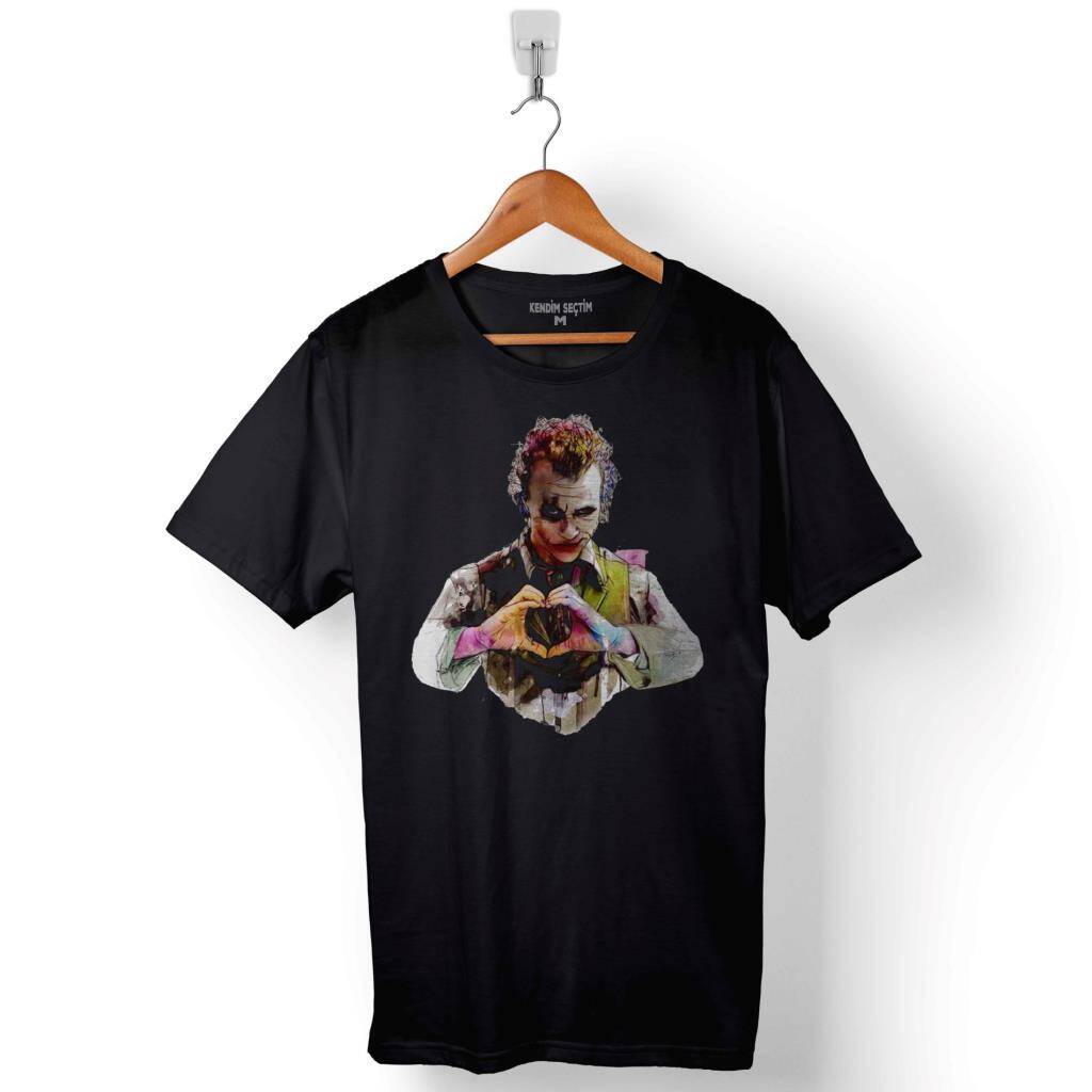 Batman Kara Şovalye Joker My Heart Betmen Baskılı Tişört Unisex T-Shirt - 1