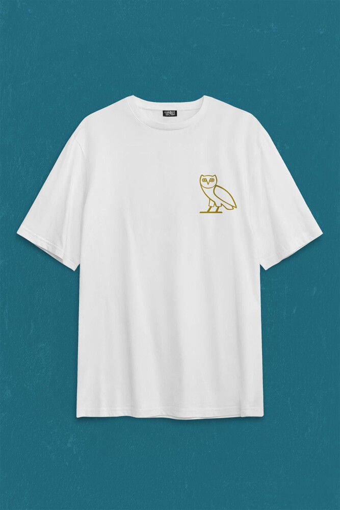 Baykuş Ovoxo Owl Gang Hip Hop Music Sırt Ön Baskılı Oversize Tişört Unisex T-Shirt - 1