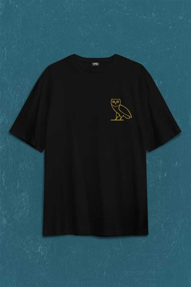 Baykuş Ovoxo Owl Gang Hip Hop Music Sırt Ön Baskılı Oversize Tişört Unisex T-Shirt (1)