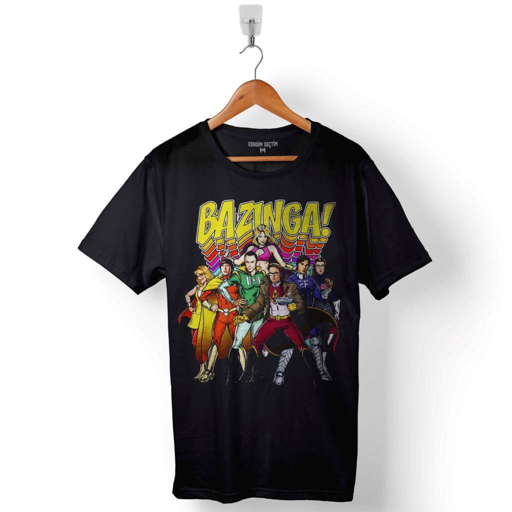 Bazinga Şaka The Bıg Bang Theory Sheldon Cooper Baskılı Tişört Unisex T-Shirt - 1