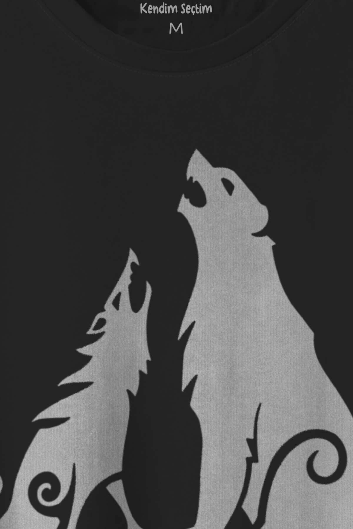 Bear and Wolf God of War Ragnarök Kısa Kollu Baskılı Erkek T-shirt Unisex Tişört (1)