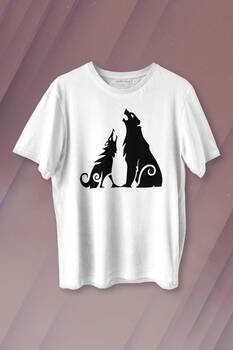 Bear and Wolf God of War Ragnarök Kısa Kollu Baskılı Erkek T-shirt Unisex Tişört - 1