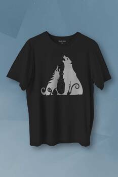Bear and Wolf God of War Ragnarök Kısa Kollu Baskılı Erkek T-shirt Unisex Tişört