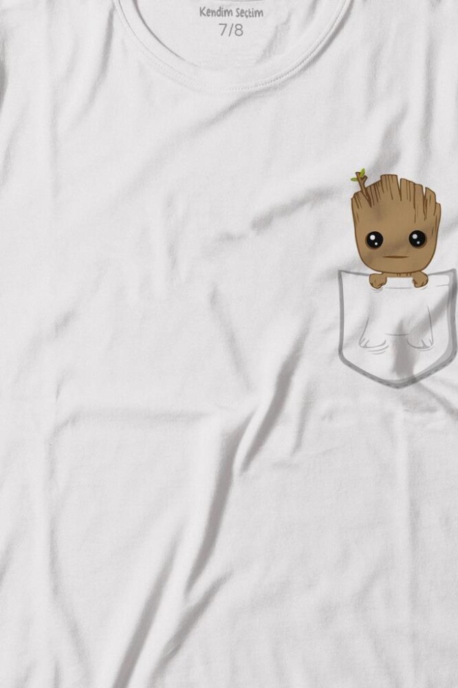 Bebek Groot Marvel Galaksinin Koruyucuları Cep Baskılı Tişört Çocuk T-shirt - 2