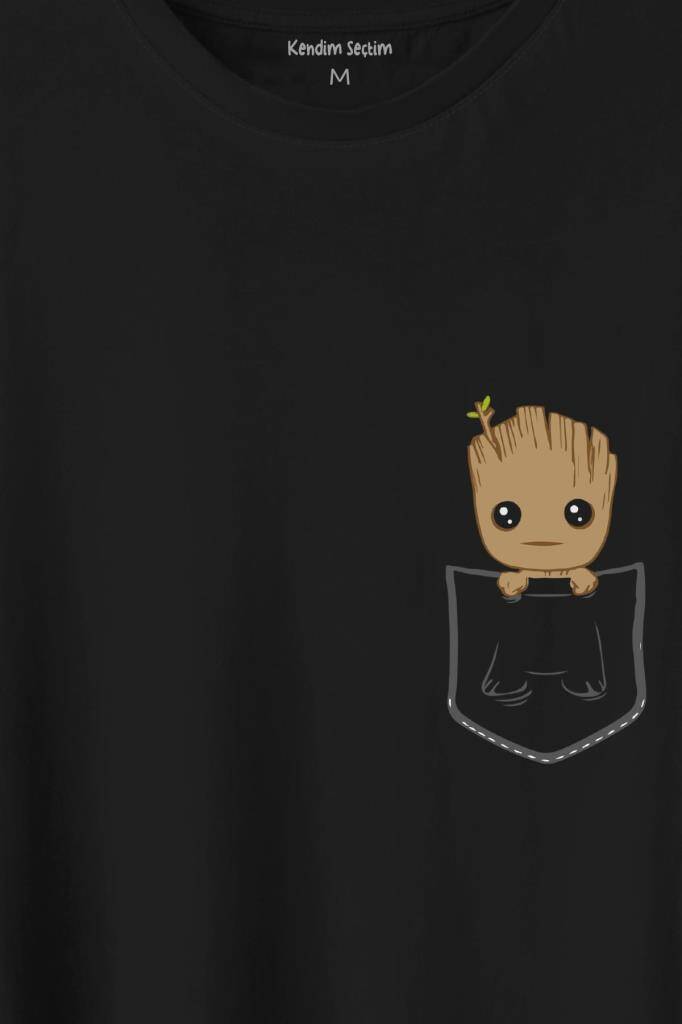 Bebek Groot Marvel Galaksinin Koruyucuları Cep Baskılı Tişört Unisex T-Shirt (1)