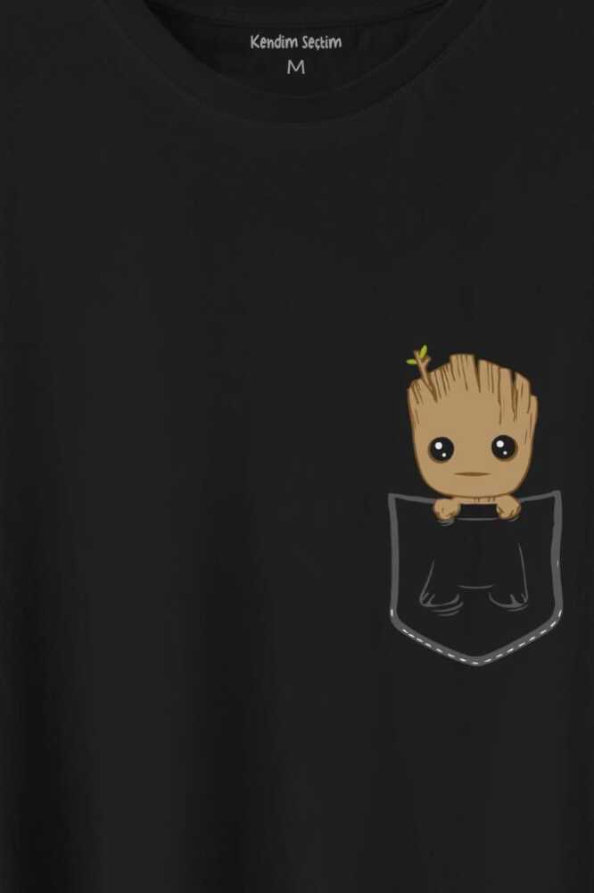 Bebek Groot Marvel Galaksinin Koruyucuları Cep Baskılı Tişört Unisex T-Shirt (1)