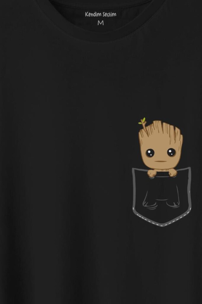 Bebek Groot Marvel Galaksinin Koruyucuları Cep Baskılı Tişört Unisex T-Shirt - 2