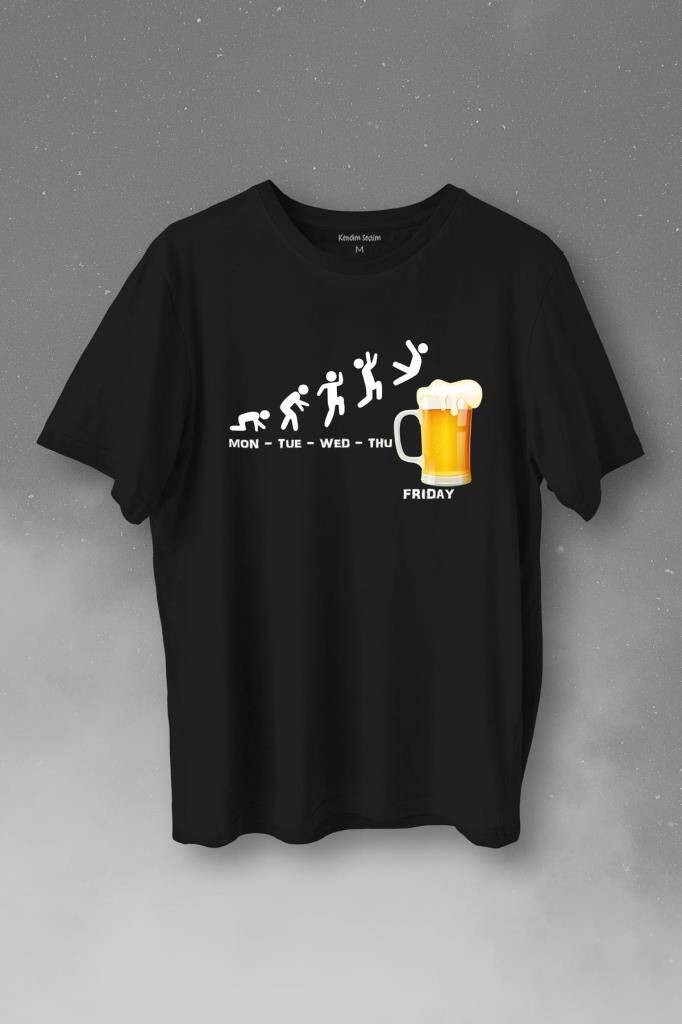 Beer Week Friday Weekend Bira Alkol Hafta Sonu Tatili Baskılı Tişört Unisex T-Shirt - 1