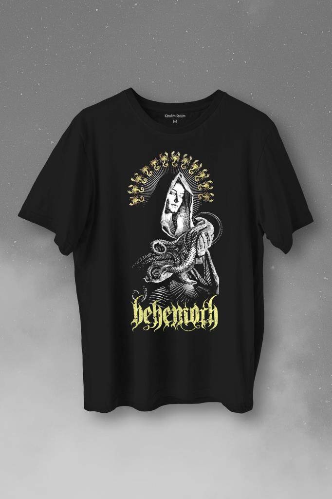 Behemoth Gothic Black Metal Rock Music Death Müzik Baskılı Tişört Unisex T-Shirt - 1