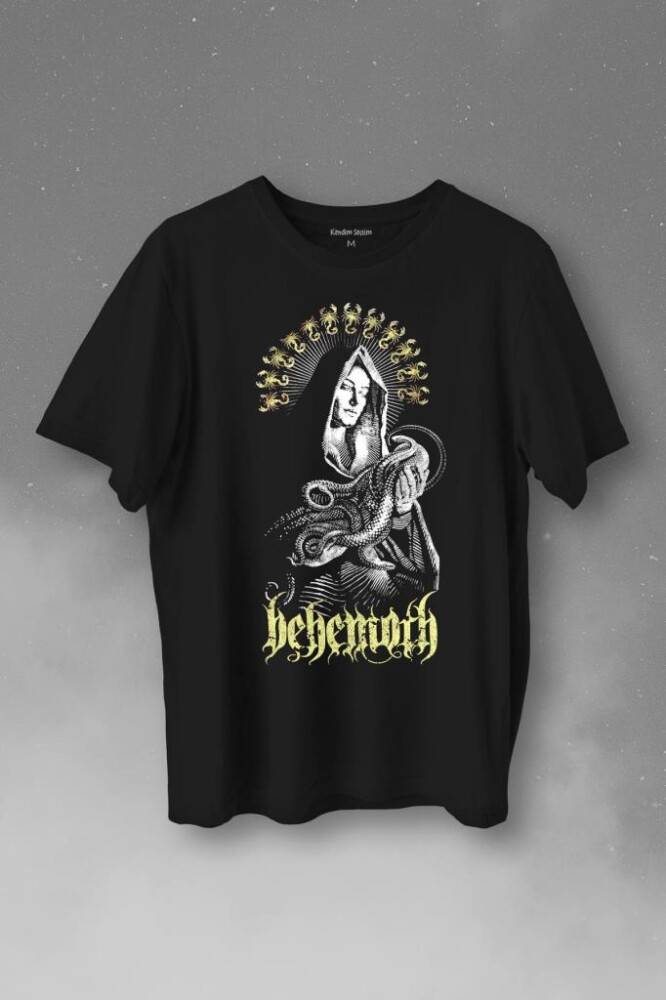 Behemoth Gothic Black Metal Rock Music Death Müzik Baskılı Tişört Unisex T-Shirt - KENDİM SEÇTİM