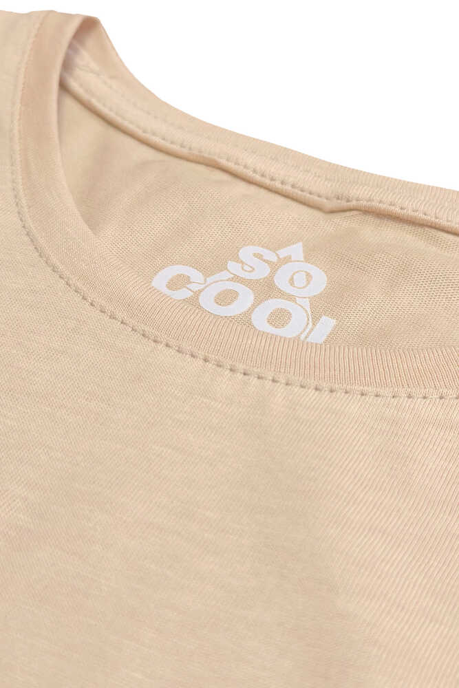 Bej Renk Crop T-shirt Witch Cadı Baskılı Kadın Tişört Baby Tee - 2