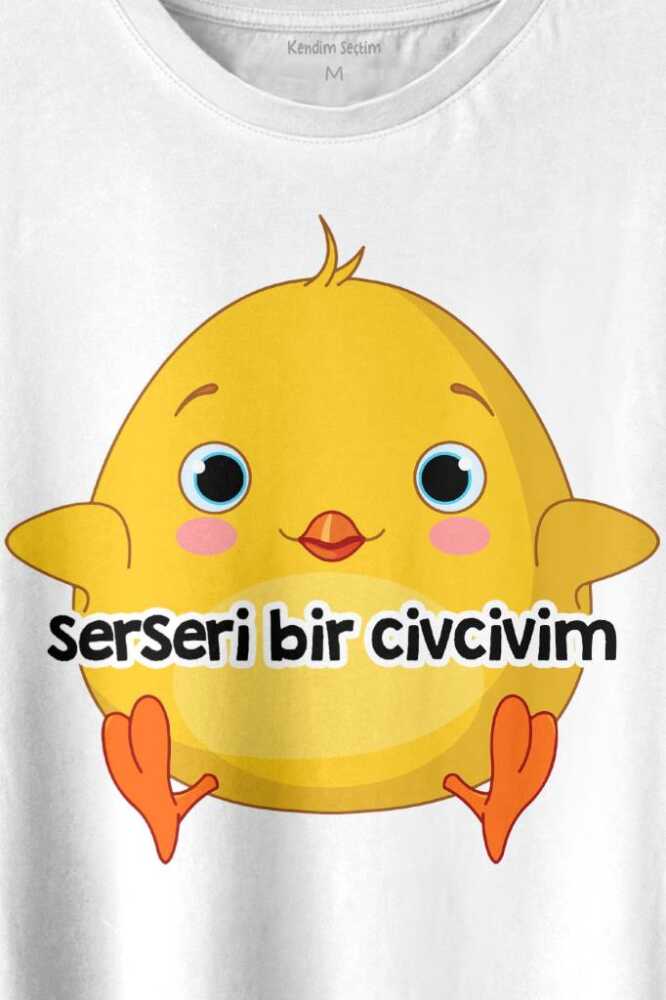 Ben Serseri Bir Civcivim Tavuk Sarı Civciv Baskılı Tişört Unisex T-shirt (1)