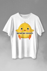 Ben Serseri Bir Civcivim Tavuk Sarı Civciv Baskılı Tişört Unisex T-shirt - 1