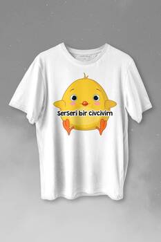 Ben Serseri Bir Civcivim Tavuk Sarı Civciv Baskılı Tişört Unisex T-shirt - 1