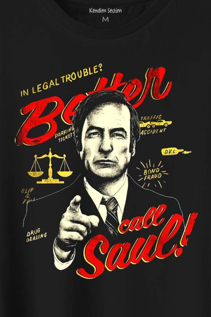 Better Call Soul Breaking Bad Dizi Film Baskılı Tişört Unisex T-Shirt (1)