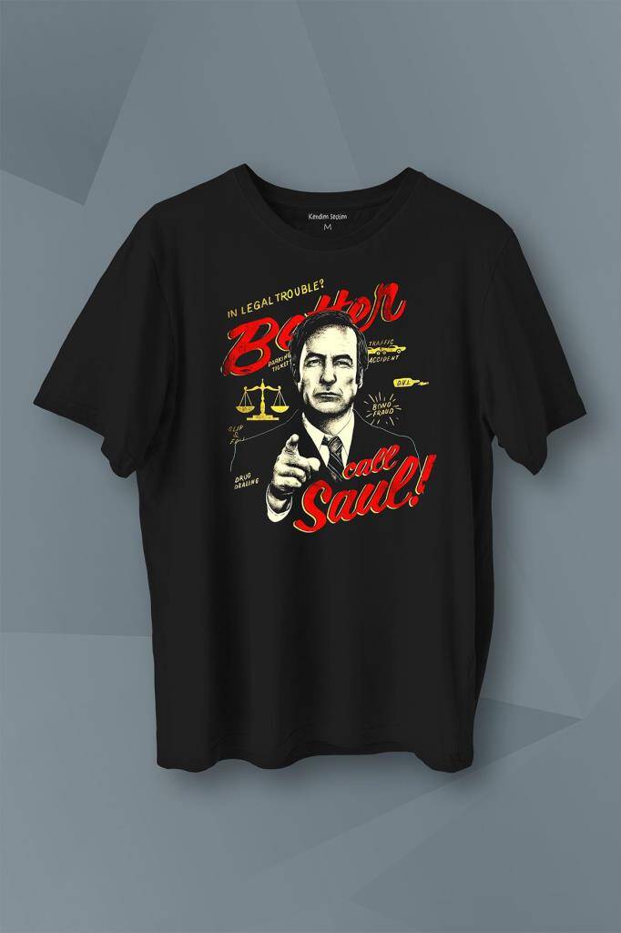 Better Call Soul Breaking Bad Dizi Film Baskılı Tişört Unisex T-Shirt - 1