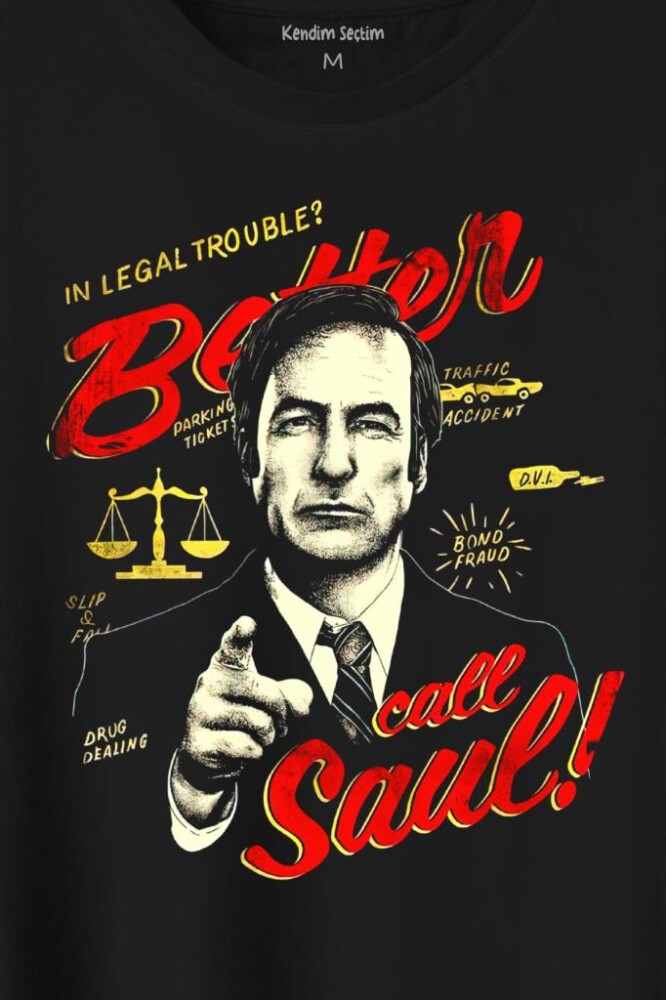 Better Call Soul Breaking Bad Dizi Film Baskılı Tişört Unisex T-Shirt - 2