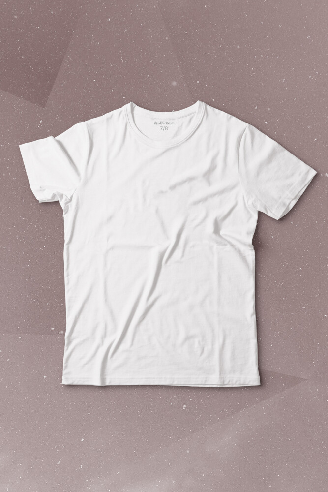Beyaz Basic Kısa Kollu Çocuk Tişört - KENDİM SEÇTİM