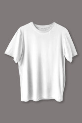 Beyaz Basic Regular T-shirt Unisex Tişört - 1