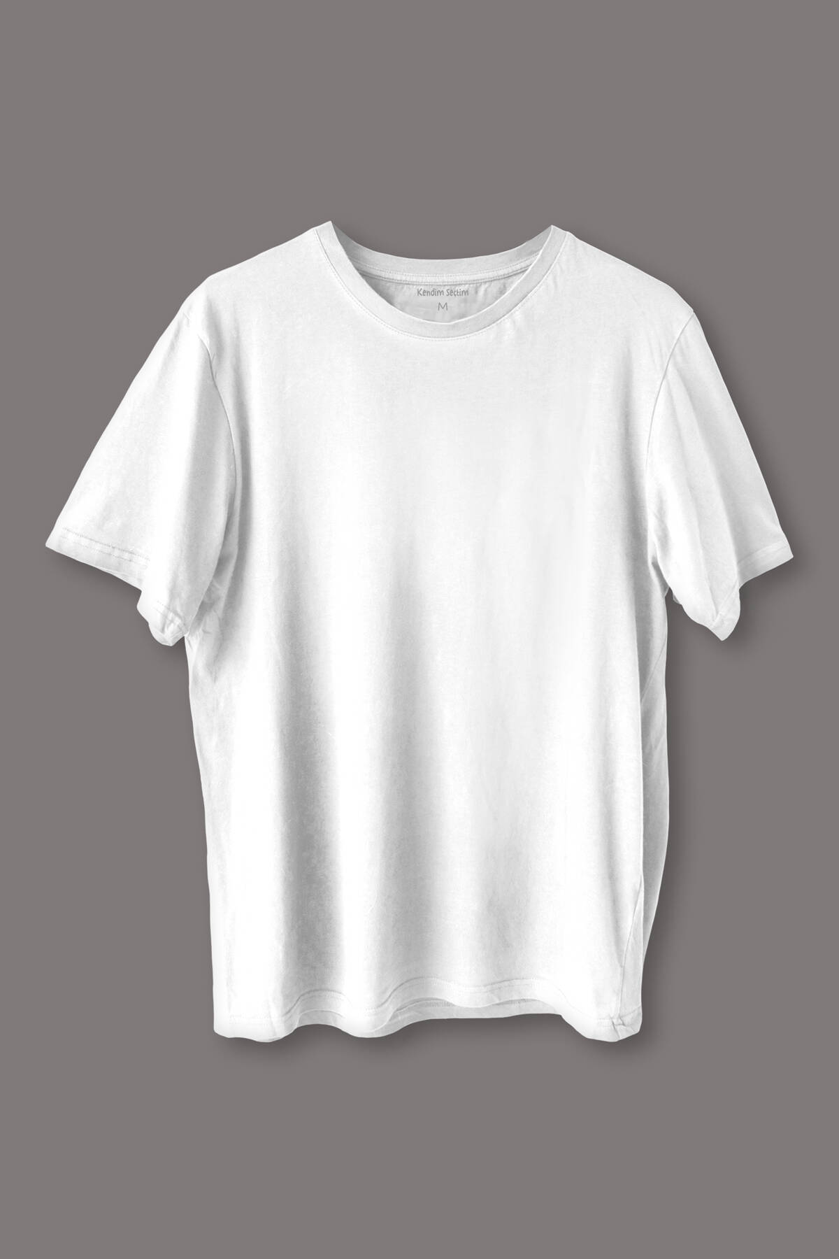 Beyaz Basic Regular T-shirt Unisex Tişört - 1