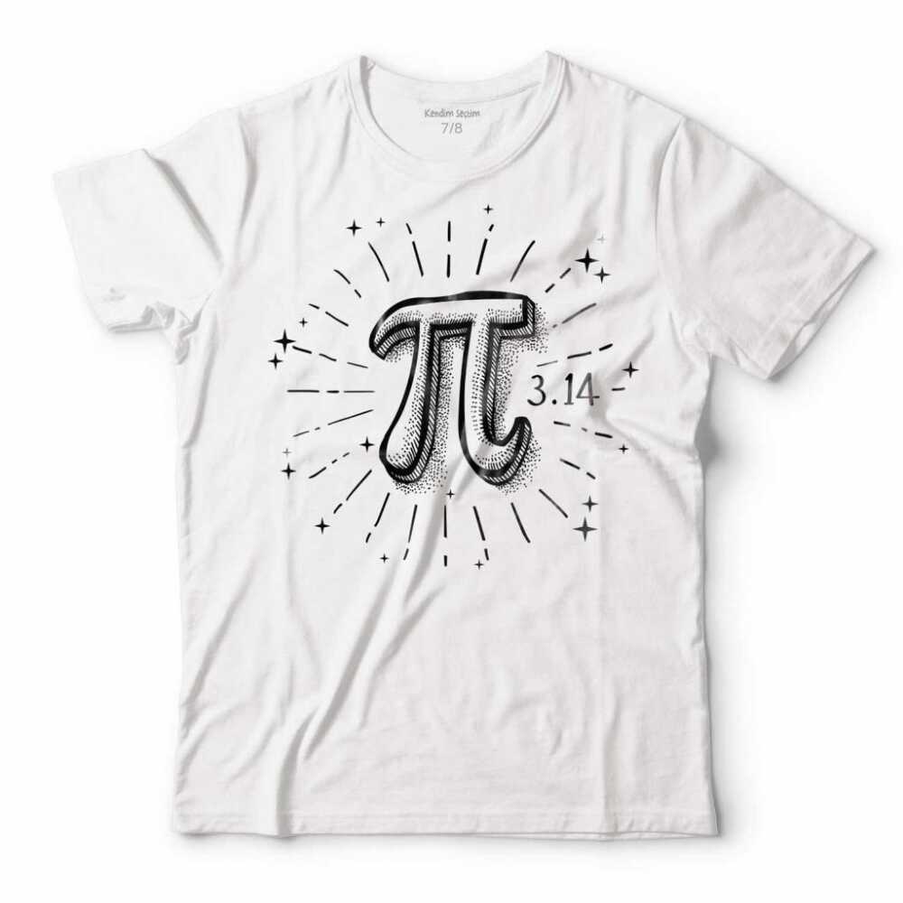 Beyaz Çocuk Tişört Pi Günü Regular 3.14 Baskılı T-Shirt