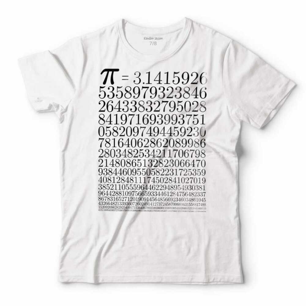 Beyaz Penye Çocuk Tişört Pi Sayısı Günü 3.14 Regular Fit Baskılı T-Shirt