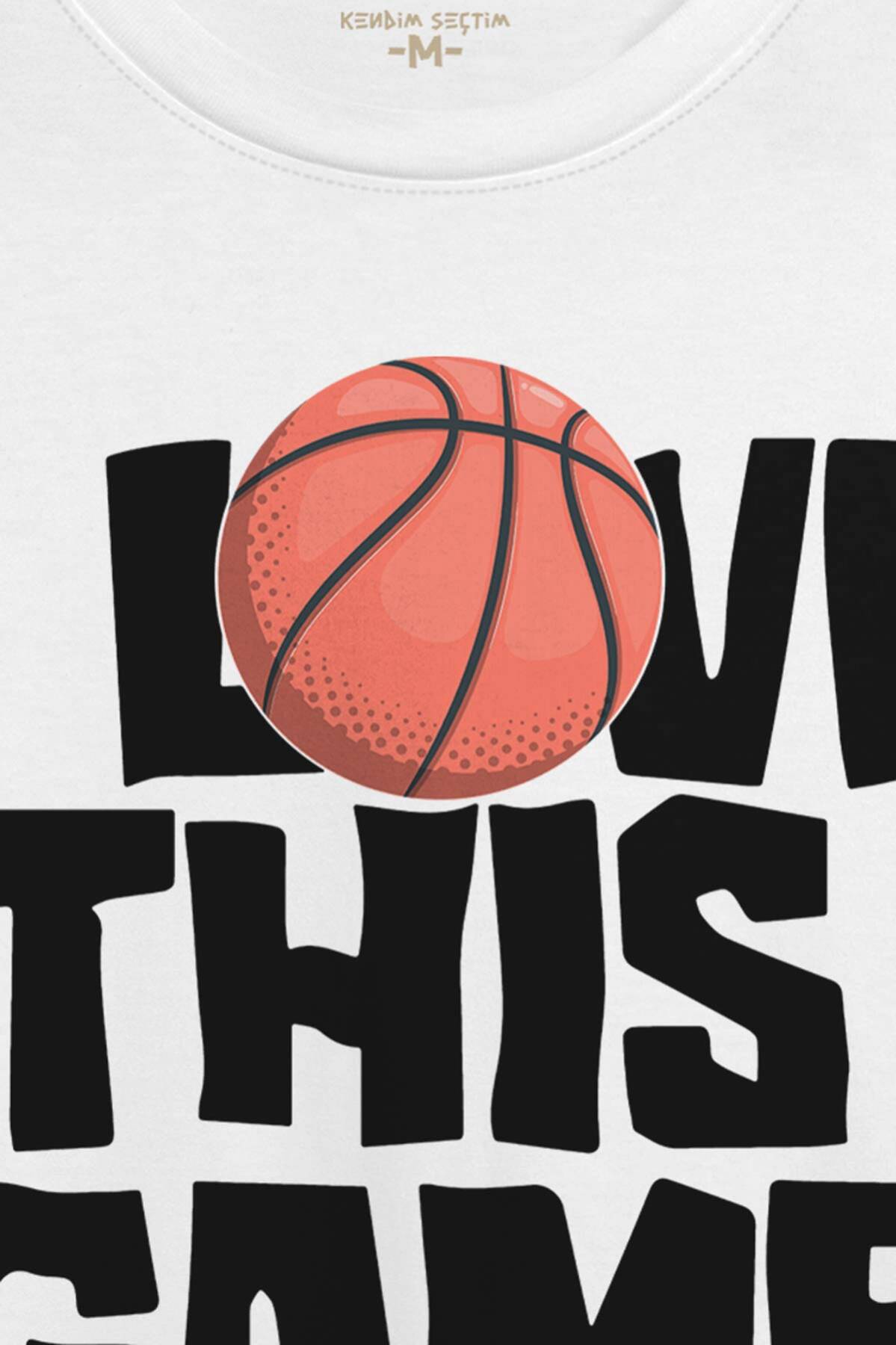 Beyaz T-shirt Basketball I Love This Game Basketbol Spor Beyaz Unisex Tişört (1)