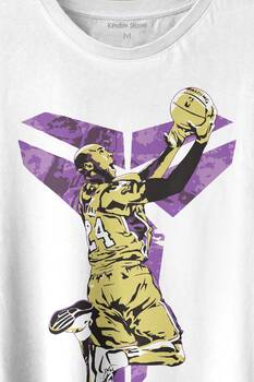 Beyaz T-shirt KOBE BRYANT BLACK MAMBA NBA BASKETBALL Baskılı Tshirt Unisex TİŞÖRT - 2