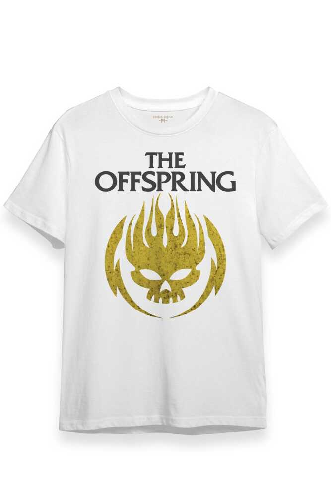 Beyaz T-shirt The Offspring Rock Punk Music Baskılı Unisex Tişört - 1