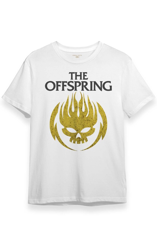 Beyaz T-shirt The Offspring Rock Punk Music Baskılı Unisex Tişört