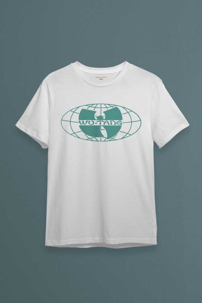 Beyaz T-shirt Wu Tang Clan Pamuklu Y2K Rap Hip Hop New York Kısa Kollu Tişört