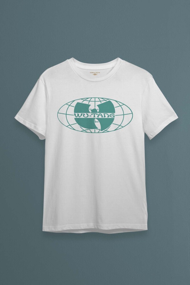 Beyaz T-shirt Wu Tang Clan Pamuklu Y2K Rap Hip Hop New York Kısa Kollu Tişört