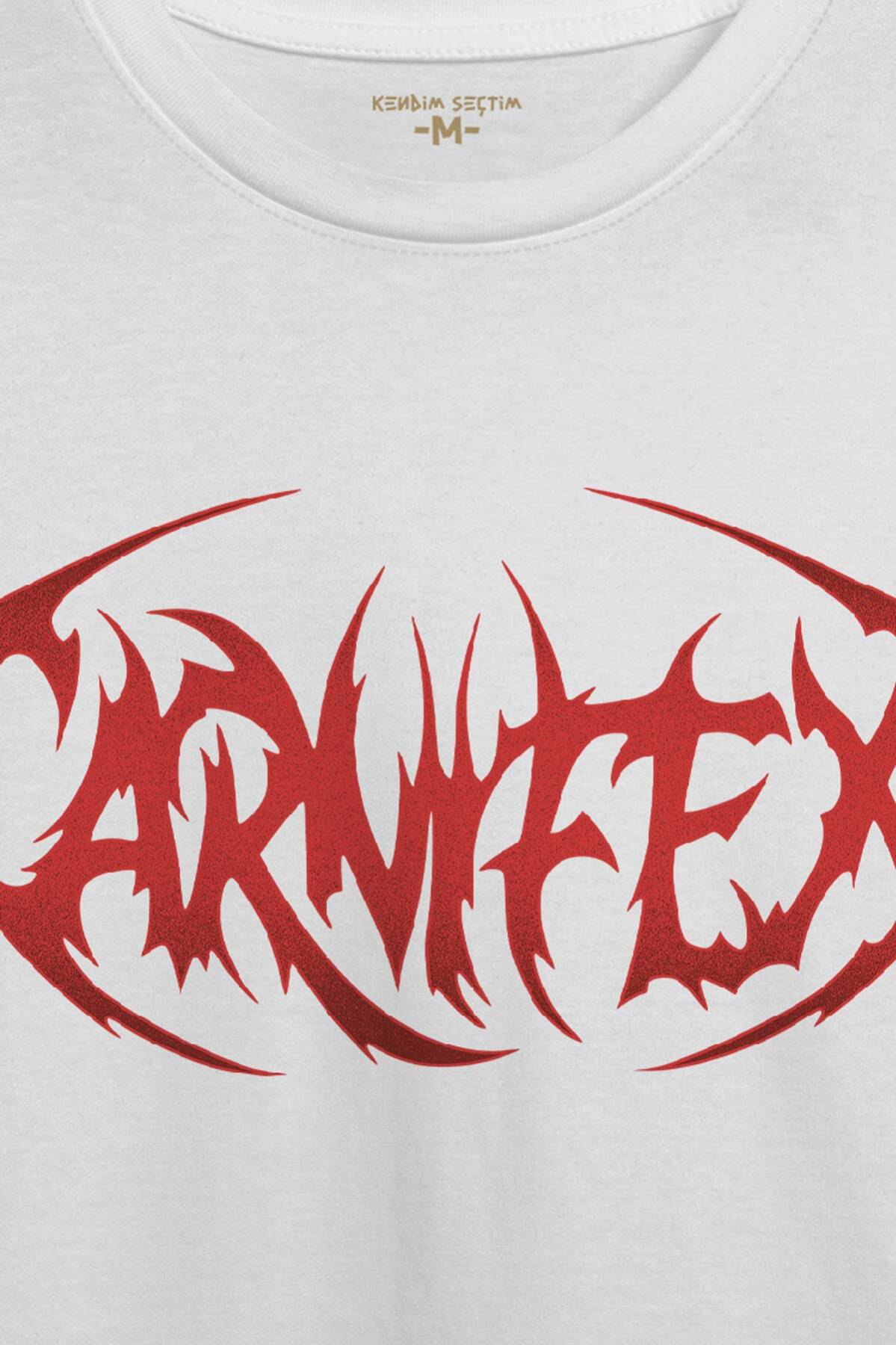 Beyaz Tişört Carnifex Metal Music Pamuklu Unisex Kısa Kollu T-shirt (1)