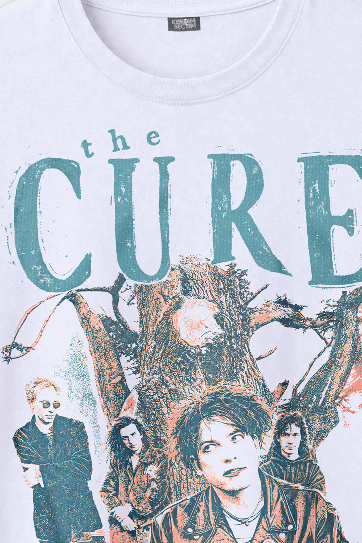 Beyaz Unisex Tişört The Cure Lovesong Rock Post Punk Music Baskılı Regular Fit - 4