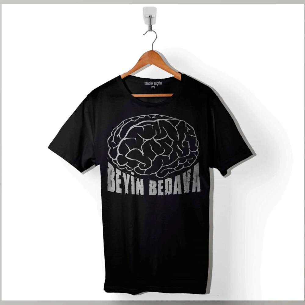 Beyin Bedava Attım Hafızaya Okul Ders Sınav Baskılı Tişört Unisex T-Shirt - 1