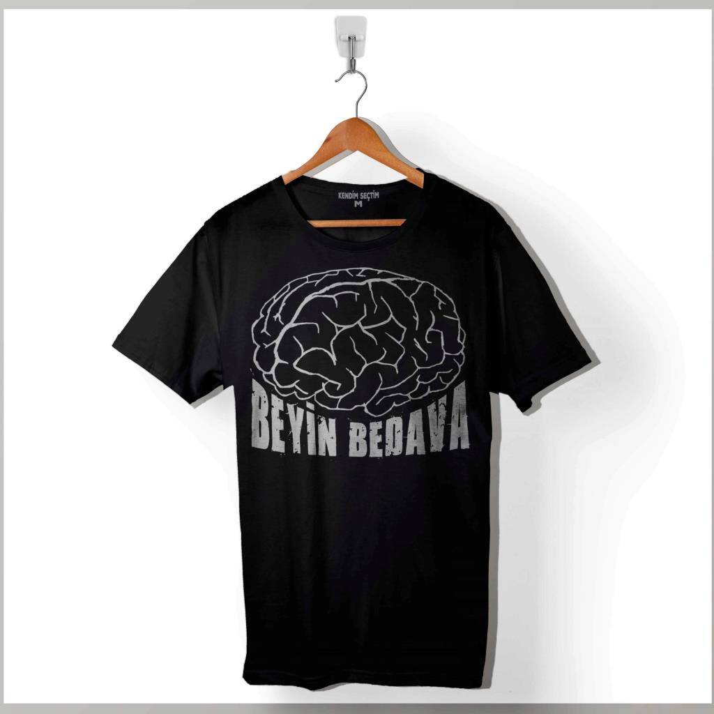 Beyin Bedava Attım Hafızaya Okul Ders Sınav Baskılı Tişört Unisex T-Shirt - 1