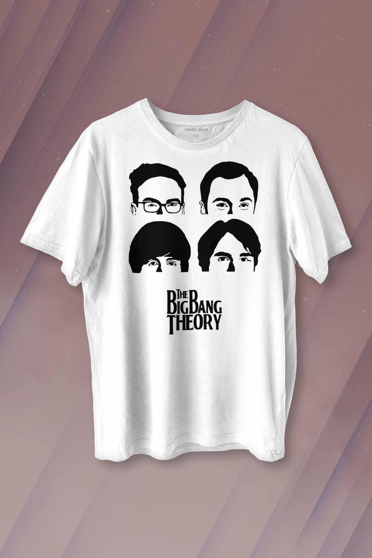 Big Bang Theory Dizi The Beatles Rock Kısa Kollu Baskılı Erkek T-shirt Unisex Tişört - 1