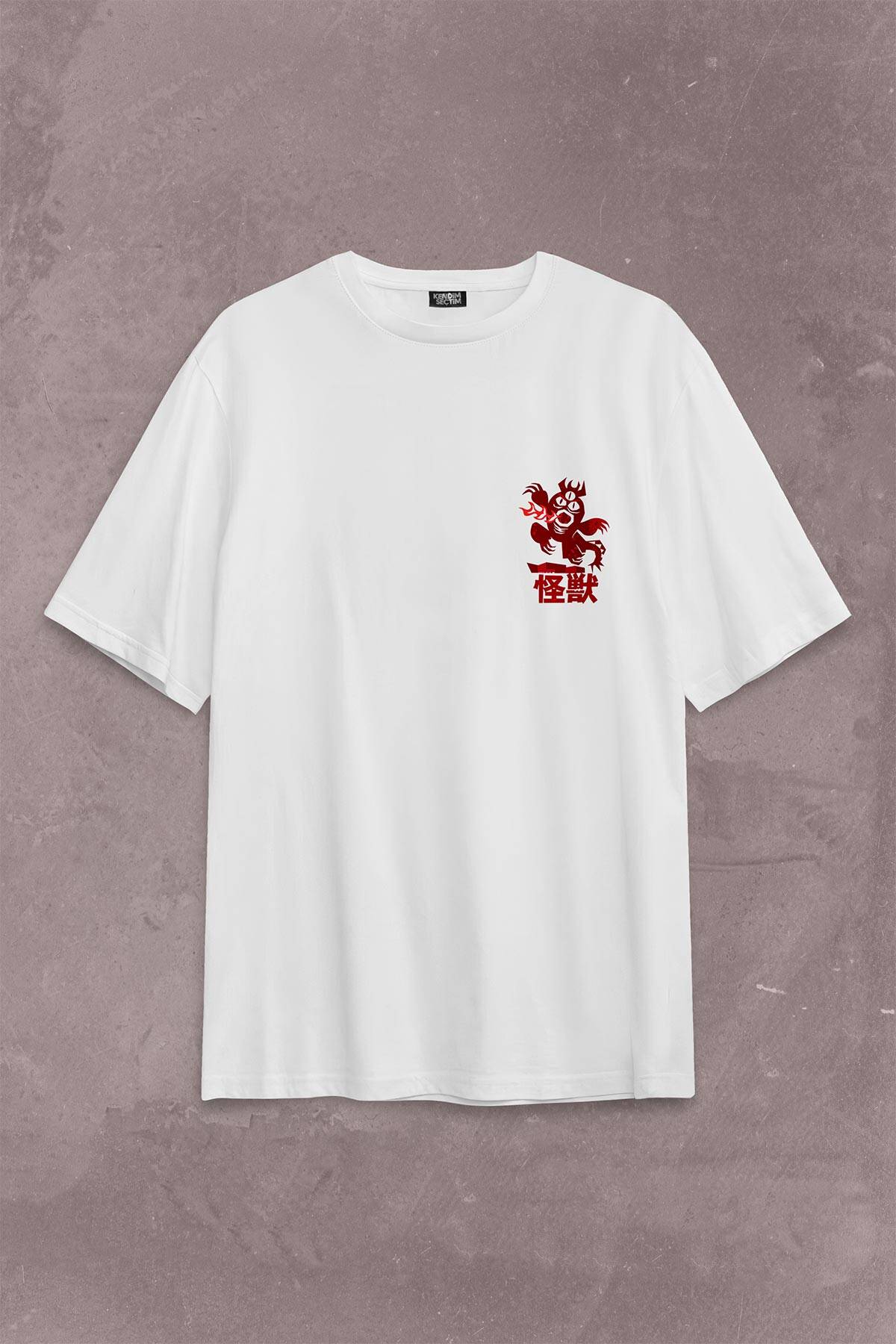 Big Hero 6 Fred Kaiju Büyük Kahraman Sırt Ön Baskılı Oversize Tişört Unisex T-Shirt (1)